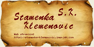 Stamenka Klemenović vizit kartica
